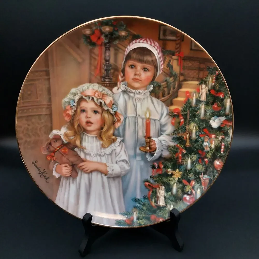 1985 Reco Sandra Kuck Christmas Magic Plate Childhood Almanac Dec #4686HC